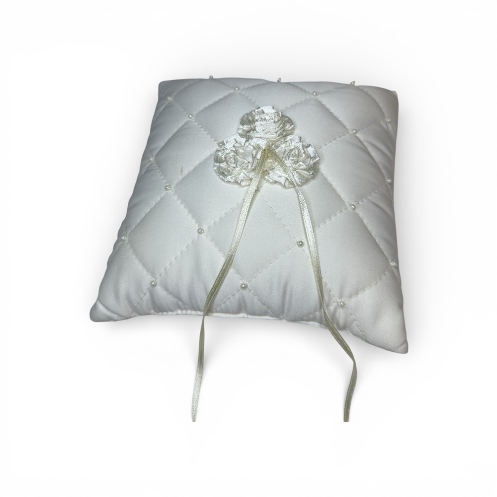 Wilton White Satin Wedding Pillow